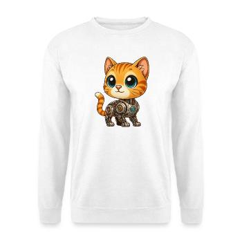 Cute Cat Cartoon Cyborg Robot Mech Cat - Unisex Sweatshirt - white - Front
