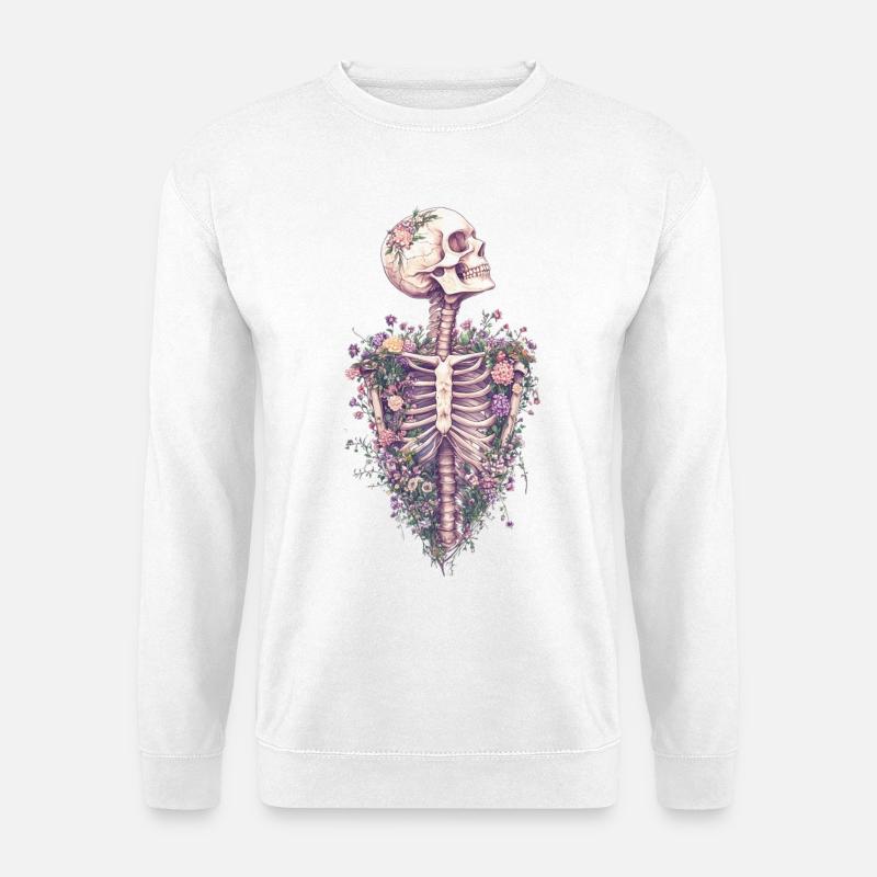 Floral Ribcage - Unisex Pullover - Weiß