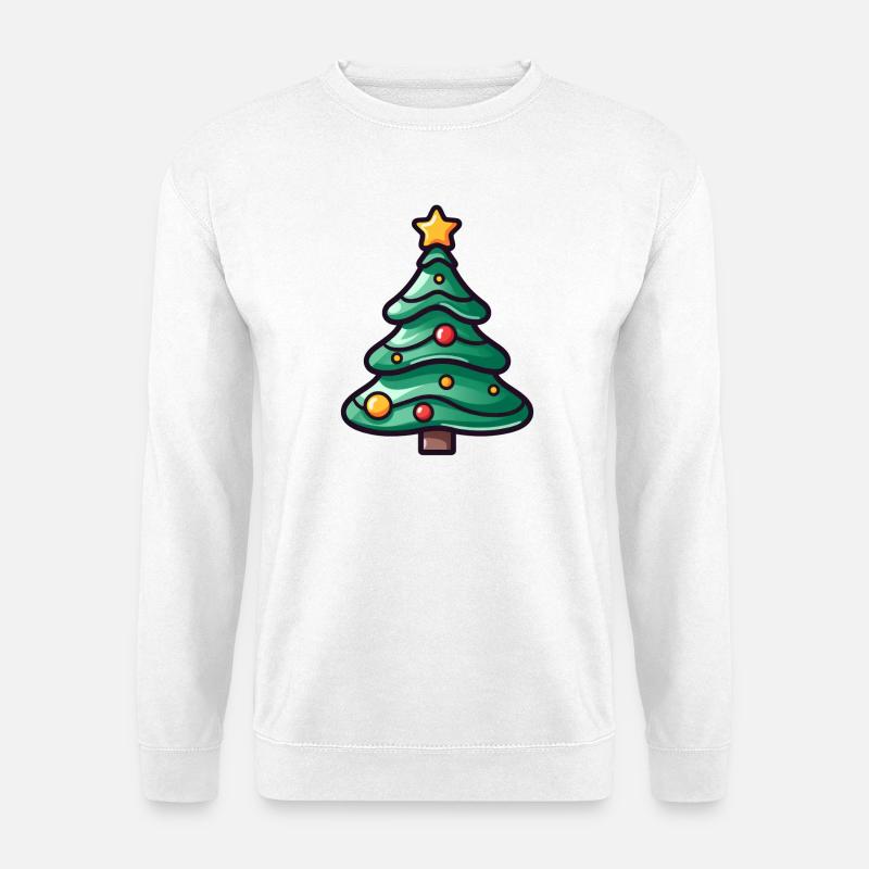 Festlicher Weihnachtsbaum Illustration - Unisex Pullover - Weiß