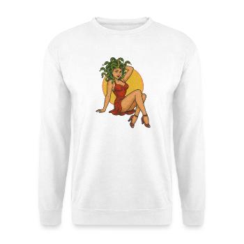 Medusa-inspiriertes Retro-Kunstdesign - Unisex Pullover - Weiß - Vorne