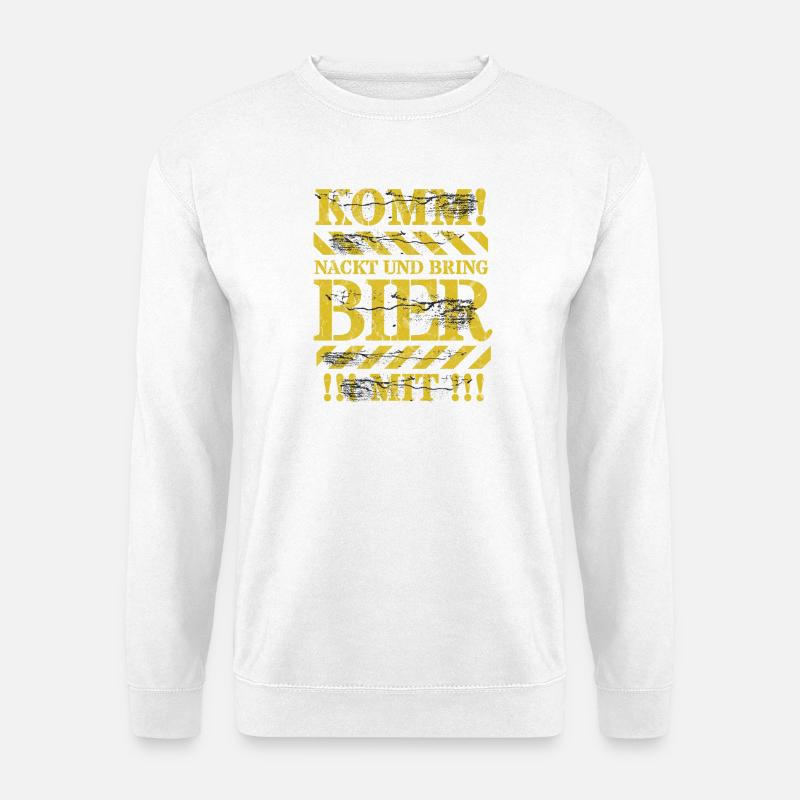 Komm_nackt - Unisex Pullover - Weiß