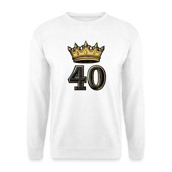40 Zahl Krone - Unisex Pullover - Weiß - Vorne