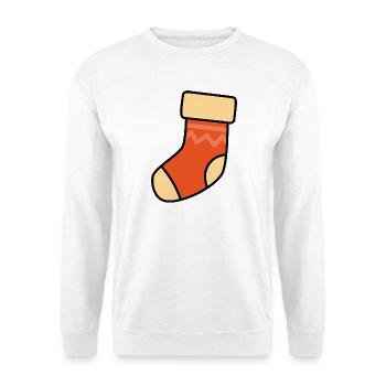 Orange sock suitable for Christmas - Unisex Sweatshirt - white - Front