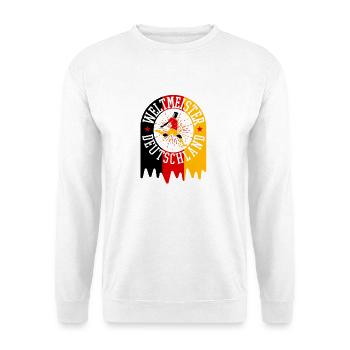 Weltmeister Deutschland Fußball - Unisex Pullover - Weiß - Vorne - Alina (178cm) & Michal (187cm)