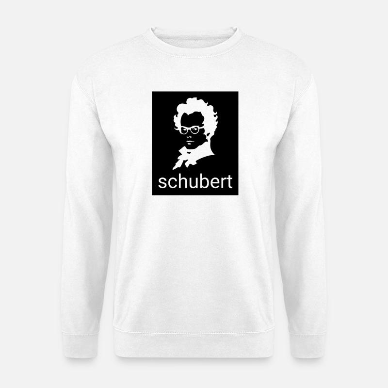 Schubert Silhouette Portrait - Unisex Pullover - Weiß