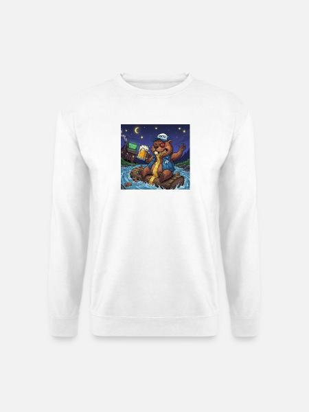 Biber Nachtbier Abenteuer - Unisex Pullover - Weiß