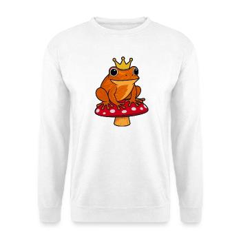 King Tree Frog Frog Mushroom Crown Toad Autumn - Unisex Sweatshirt - white - Front