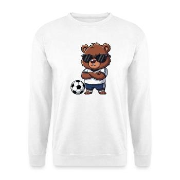 Cute Bear Soccer Player Brown Bear Cartoon Cool - Unisex Sweatshirt - white - Front