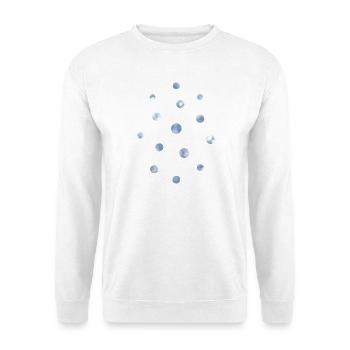 Blaue Bokeh Lichtpunkte Muster - Unisex Pullover - Weiß - Vorne