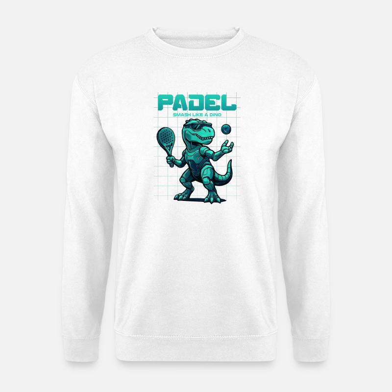 Lustiges Padel Dino - Dinosaurier - Unisex Pullover - Weiß