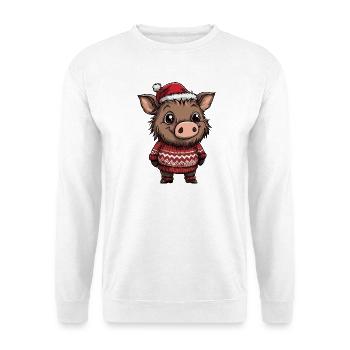 Pig Christmas Wild Boar - Unisex Sweatshirt - white - Front