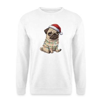 Pug Santa Claus funny clumsy dog Christmas - Unisex Sweatshirt - white - Front