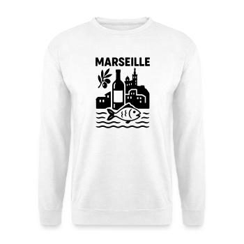 Marseille Silhouette - Unisex Sweatshirt - white - Front