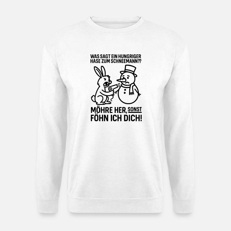möhre her hungriger hase - Unisex Pullover - Weiß