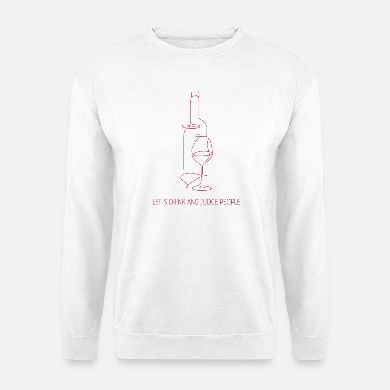 Drinks & Judging – One Line Art - Unisex Sweatshirt - white