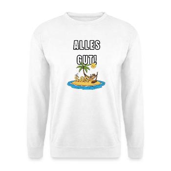 All is well – Ironic island motif - Unisex Sweatshirt - white - Front