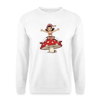 Leprechaun girl on mushroom - Unisex Sweatshirt - white - Front