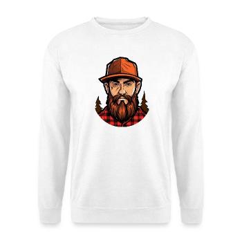 Illustration du bûcheron Wald - Sweat-shirt Unisexe - blanc - Devant