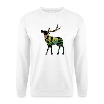Hirsch - Unisex Pullover - Weiß - Vorne
