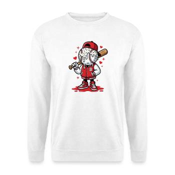 Sweet Baseball Player Cartoon - Unisex Sweatshirt - white - Front