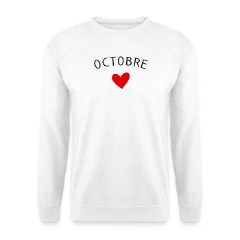 Future maman Octobre – Bébé en route ❤️ - Sweat-shirt Unisexe - blanc - Devant