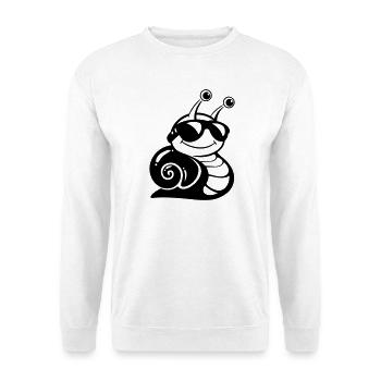 Un escargot cool avec des lunettes de soleil - Sweat-shirt Unisexe - blanc - Devant