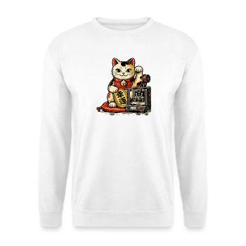 Lucky Maker Cat – Le Chat Porte-Bonheur des Créate - Sweat-shirt Unisexe - blanc - Devant