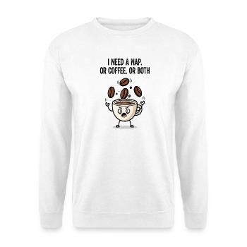 Nickerchen oder Kaffeetassen-Stimmung - Unisex Pullover - Weiß - Vorne