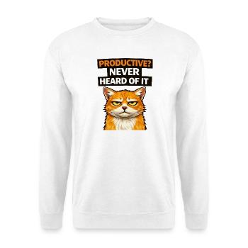 Mème de citation sarcastique sur la productivité des chats - Sweat-shirt Unisexe - blanc - Devant