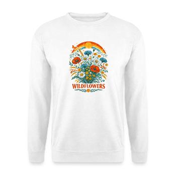 Colorful Wildflowers Rainbow Sun Nature Design - Unisex Sweatshirt - white - Front
