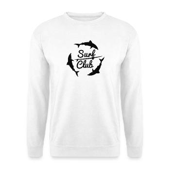 Surf Club Shark Ocean Surfing Beach Vintage Design - Sweat-shirt Unisexe - blanc - Devant