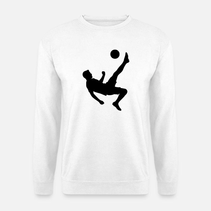 Fußball Action Schuss Silhouette Logo - Unisex Pullover - Weiß