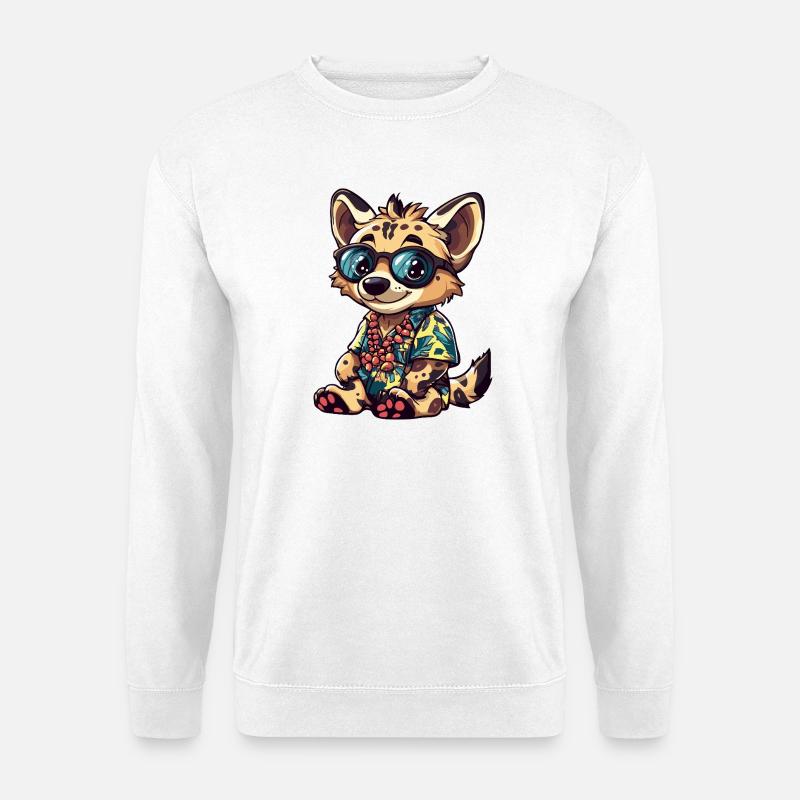 Hyäne Comic Urlaub - Unisex Pullover - Weiß
