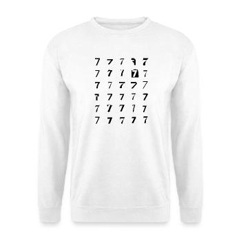 Number 7 Numerology Typographic design - Unisex Sweatshirt - white - Front