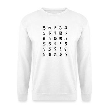 number 5 mosaic design  - Unisex Sweatshirt - white - Front