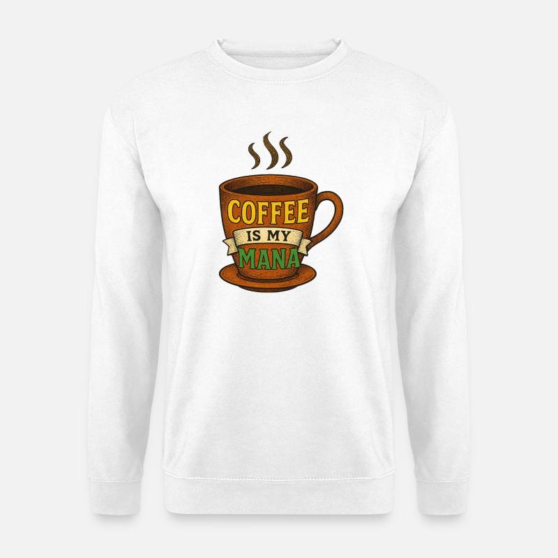 Coffee Mana Tasse Illustration - Unisex Pullover - Weiß
