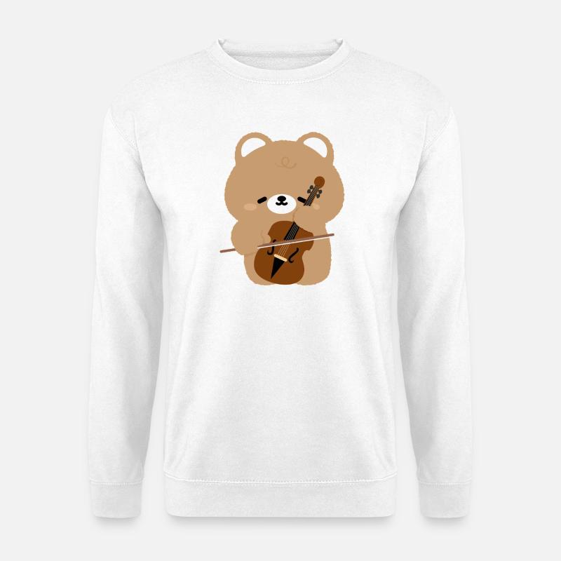 Bären-Cello-Charme - Unisex Pullover - Weiß
