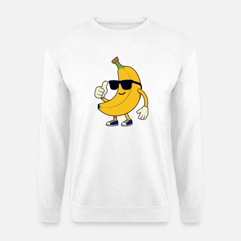 Cool Banana Smiling Glasses - Unisex Sweatshirt - white