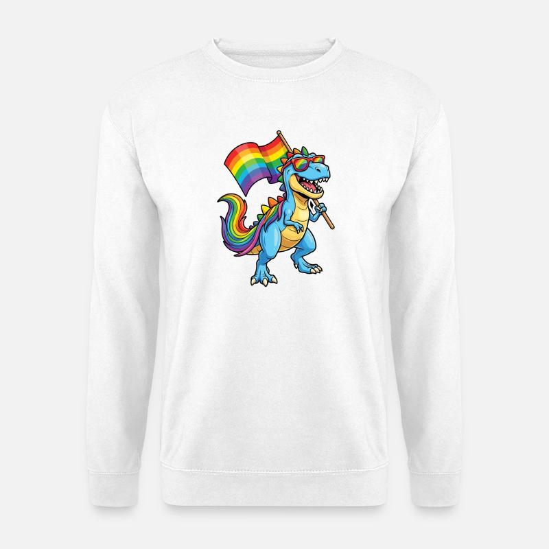 LGBTQ Pride Month - Proud Dinosaur! - Unisex Sweatshirt - white