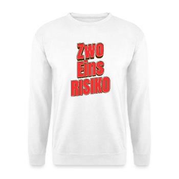 Zwo Eins Risiko Großbuchstaben Typo - Unisex Pullover - Weiß - Vorne