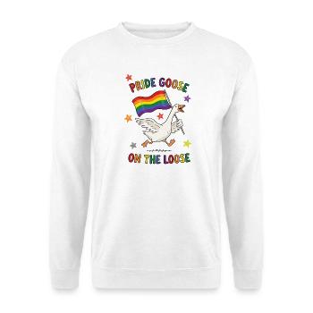 Mois de la fierté LGBTQ - L’oie de la fierté en liberté - Sweat-shirt Unisexe - blanc - Devant