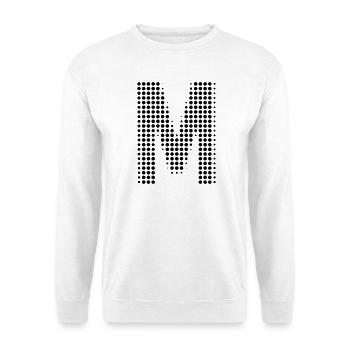 Buchstabe M – Punktmuster Initial Design - Unisex Pullover - Weiß - Vorne