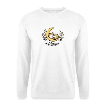 Cat Moon Plants Line Cat Lover Design - Sweat-shirt Unisexe - blanc - Devant