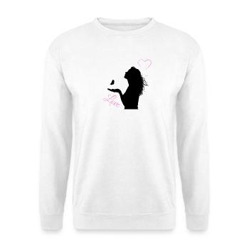 Papillon d’amour - Sweat-shirt Unisexe - blanc - Devant