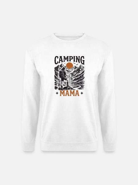 Wandern – Outdoor-Abenteuer – Camping Mama - Unisex Pullover - Weiß