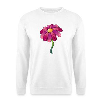 Glitzernde Pink-Daisy Blume - Unisex Pullover - Weiß - Vorne