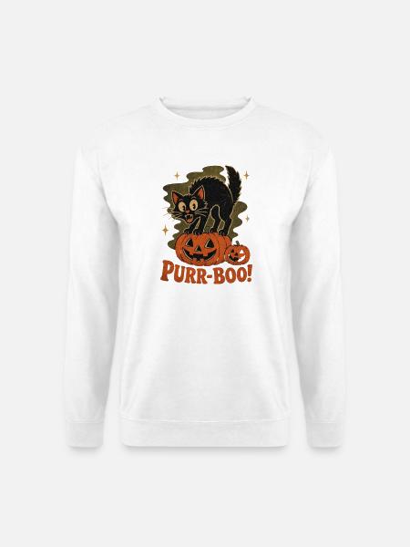 Purrr-BOO Halloween Katze - Unisex Pullover - Weiß