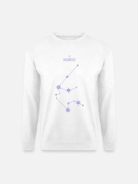 Wassermann Tierkreiszeichen Sternbild Lila - Unisex Pullover - Weiß