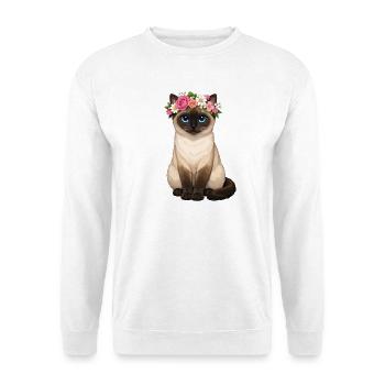 Siamkatze - Unisex Pullover - Weiß - Vorne - Alina (178cm) & Michal (187cm)