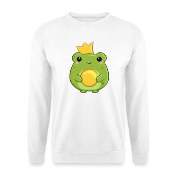Königlicher Froschprinz mit Krönchen - Märchen - Unisex Pullover - Weiß - Vorne - Alina (178cm) & Michal (187cm)